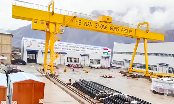 European style single girder gantry crane to Tajikistan